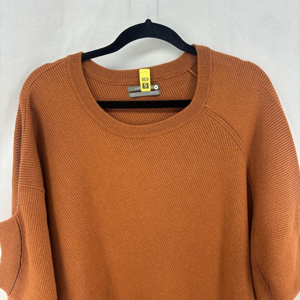 Anthropologie Vanessa Knit Honey Tan Poncho Sweater Women’s Medium Pullover Chic - Picture 4 of 9